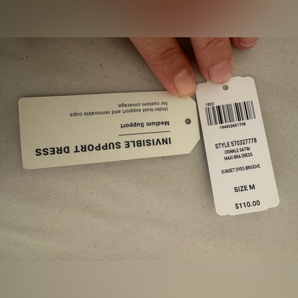 Soma Crinkle Satin Maxi Bra Dress Sunset Colors Vacation Flowy NWT Medium - Picture 10 of 11